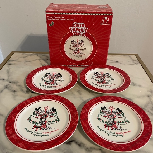 Disney Other - NIB Set of 4 Disney “A Holiday Celebration” Appetizer Dessert Plates